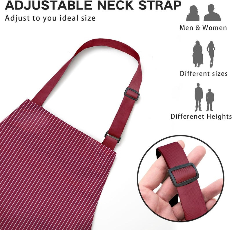 BeLuyi Adjustable Bib Apron with 2 Pockets Chef Cooking Kitchen Restaurant Aprons for Women Men - Image 1